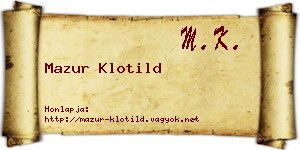 Mazur Klotild névjegykártya